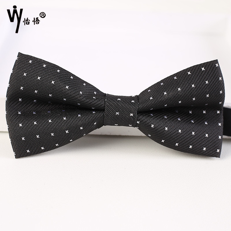 Factory wholesale of simple, fashionable and trendy men's patterned bow ties, professional polka dot hand-stitched anti-static bow flowers Specification image