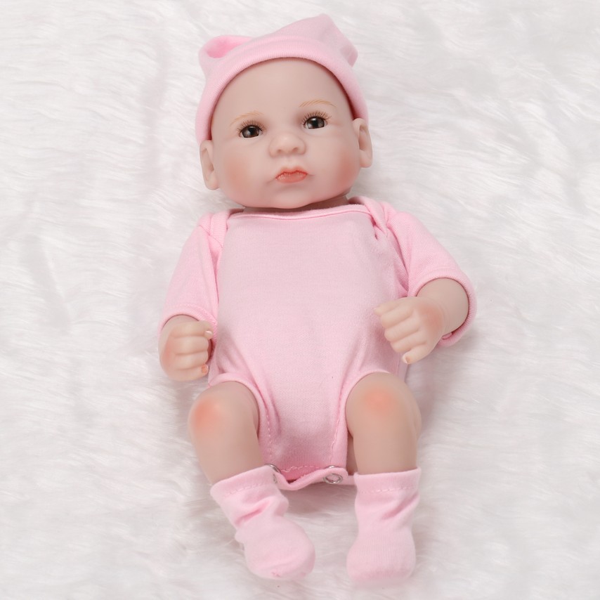 Wholesale of 2022 new 10-inch rebirth baby dolls, eye-opening and eye-closing bath dolls, and baby care dolls details Picture