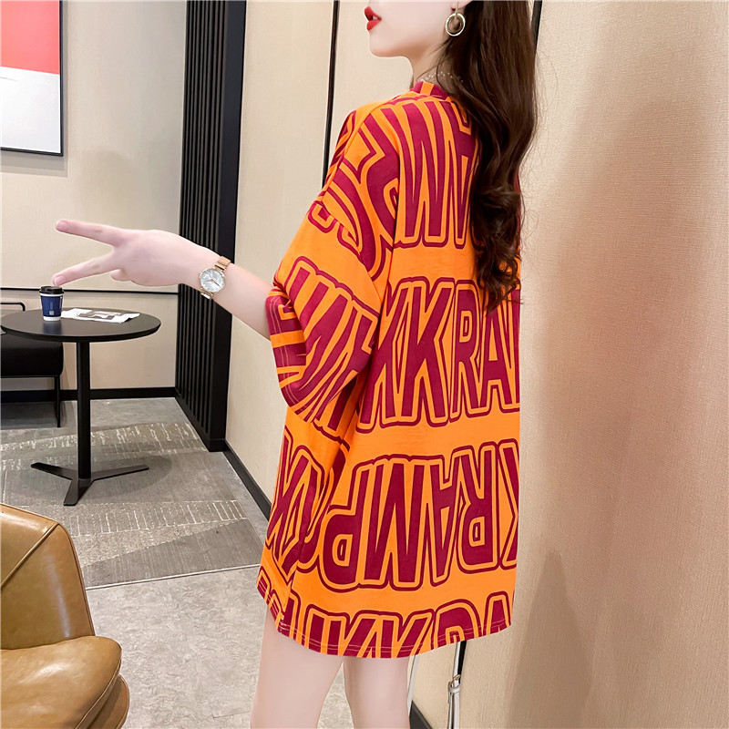 2021 New Instagram-popular short-sleeved T-shirt women's Spring and summer trendy couple's wear, plus-size loose top Application Scenario