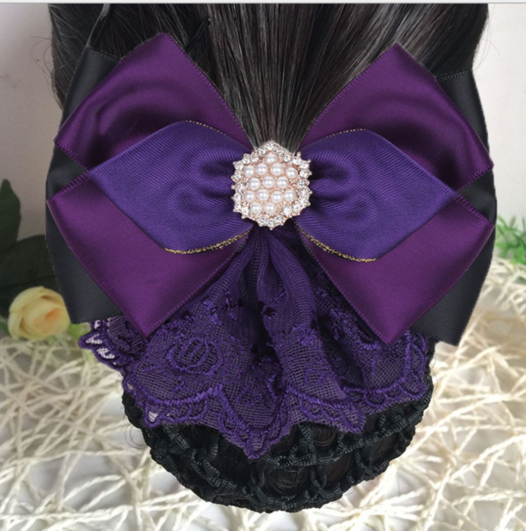 Professional hair salon, hairnet, headwear, figure-eight ribbon, Korean version for nurses, flight attendants, hotel hair accessories, mobile work hair clips Specification image