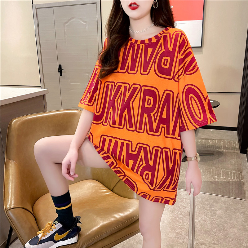 2021 New Instagram-popular short-sleeved T-shirt women's Spring and summer trendy couple's wear, plus-size loose top Specification image
