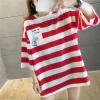Plus-size women's summer wear for chubby girls, 20 new Korean style trendy loose half-sleeved mid-length short-sleeved T-shirt for women details Picture