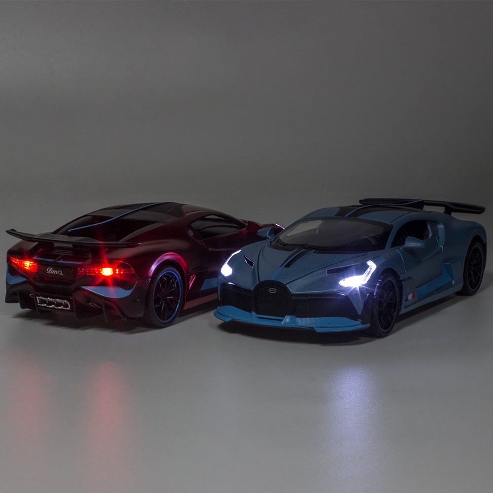1:32 scale Bugatti DIVO children's sports car model toy sound and Light alloy Rebound car wholesale in Chenghai Specification drawing