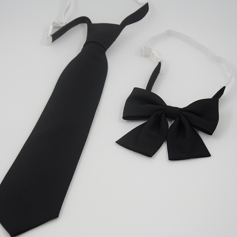 Fashion Trend Business Solid Color Cotton Hemp Elastic Tie Collar Set Simple Style Gentleman Tie Collar Specification drawing