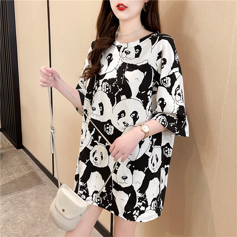 2021 New Instagram-popular short-sleeved T-shirt women's Spring and summer trendy couple's wear, plus-size loose top Application Scenario