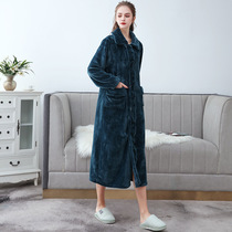Nightdress women autumn/winter thickened lengthened coral velvet nightgown women winter flannel nightgown Bathrobe spring/autumn