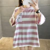 Plus-size women's summer wear for chubby girls, 20 new Korean style trendy loose half-sleeved mid-length short-sleeved T-shirt for women Specification image