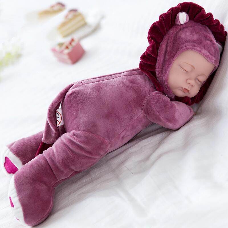 Simulated sleeping doll, soothing baby doll, educational doll, soft rubber rebirth doll, home service early education children's toy full figure