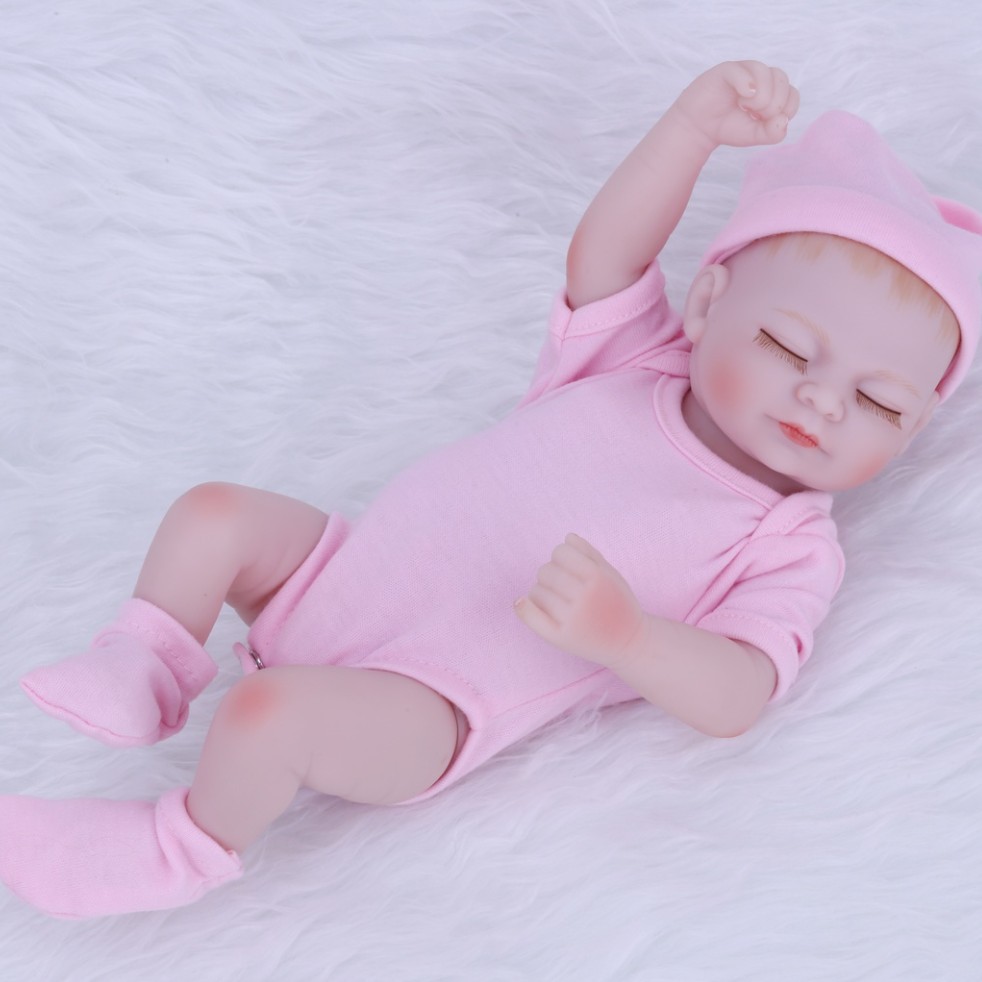 Wholesale of 2022 new 10-inch rebirth baby dolls, eye-opening and eye-closing bath dolls, and baby care dolls full figure