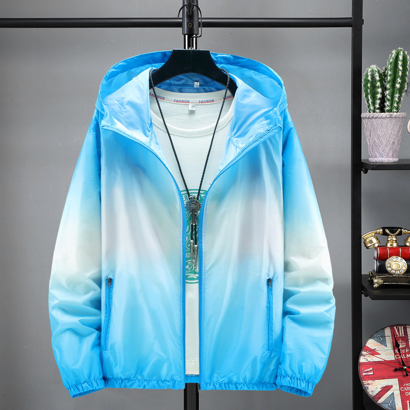 New outdoor couple and parent-child skin protection clothing, gradient breathable fishing suit, custom-made with logo printing