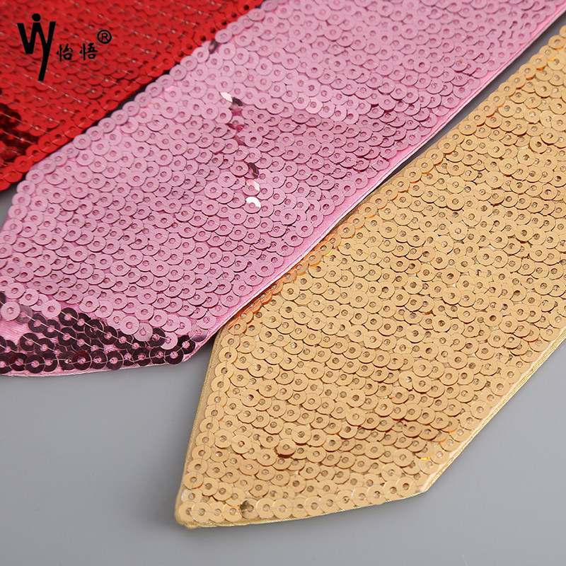 厂家定制批发时尚潮流亮片纯色领带手工缝制高品质舞台演出领带详情图2