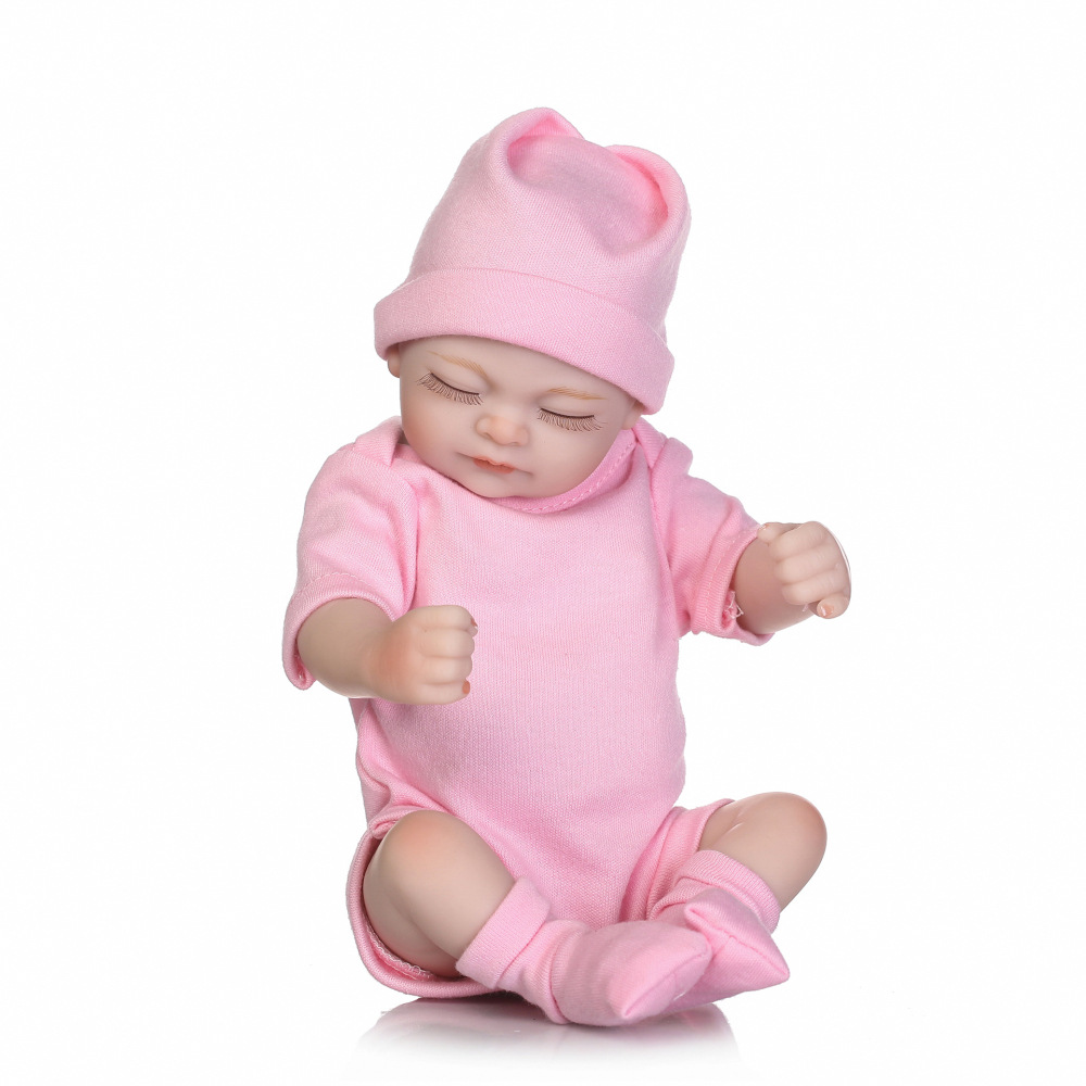 Wholesale of 2022 new 10-inch rebirth baby dolls, eye-opening and eye-closing bath dolls, and baby care dolls Item Picture