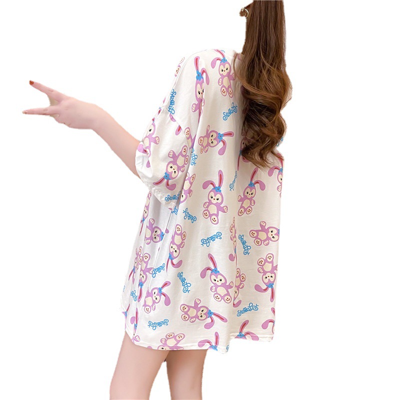 Women's clothing 2021 new style, super popular short-sleeved T-shirt on Instagram, Spring and summer couple cartoon loose top Item Picture