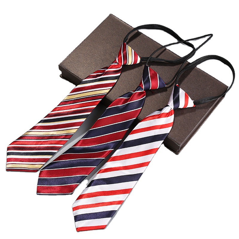 New fashionable, trendy and stylish student zipper ties are available for wholesale. Student checkered and striped ties for balls and parties Item Picture