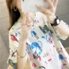 Mid-length short-sleeved T-shirt, a trendy summer outfit for women on Instagram, is a Korean style loose, large-sized, versatile T-shirt. It's a super popular half-sleeved top Item Picture
