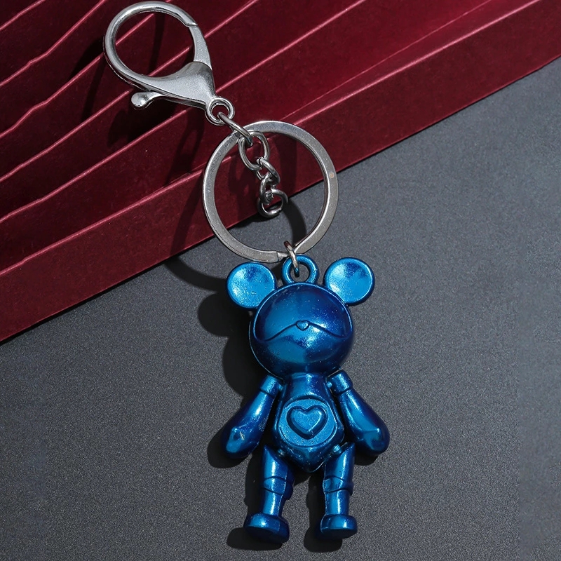 Cute and creative bear keychain, ins Star bear pendant, car key chain, men's and women's schoolbag pendant details Picture