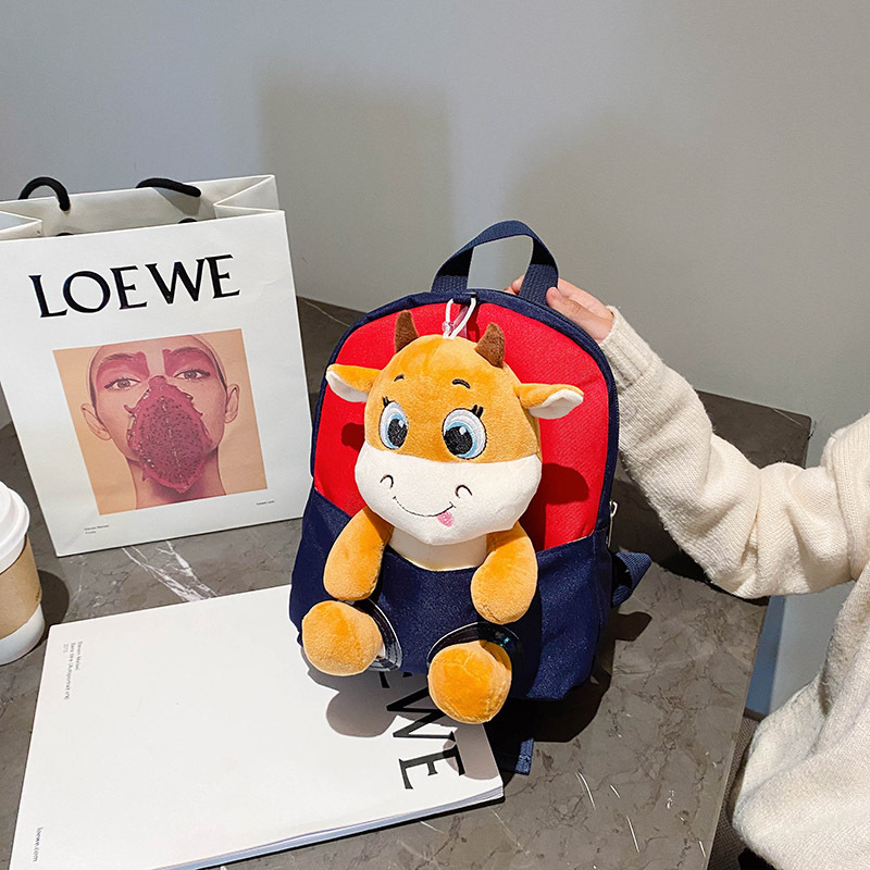 2022 New style Niu Niu Children's schoolbag, backpack, Cartoon bag, cute and adorable Niu Cartoon mini backpack full figure