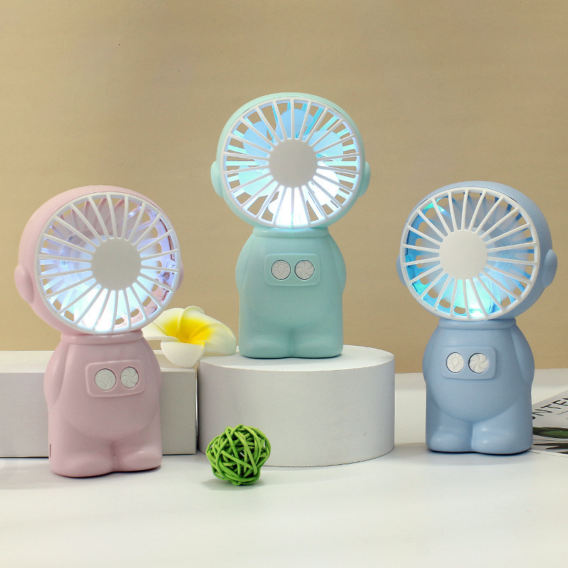 New USB handheld fan, portable outdoor handheld fan, mini creative desktop office charging night light fan details Picture