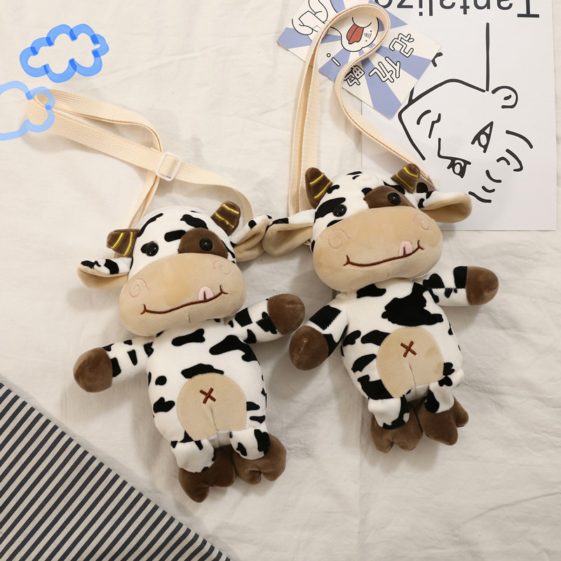 2022 New cute and soft Cartoon cow bag, doll, single-shoulder bag, Japanese-style soft and cute crossbody plush bag Application Scenario