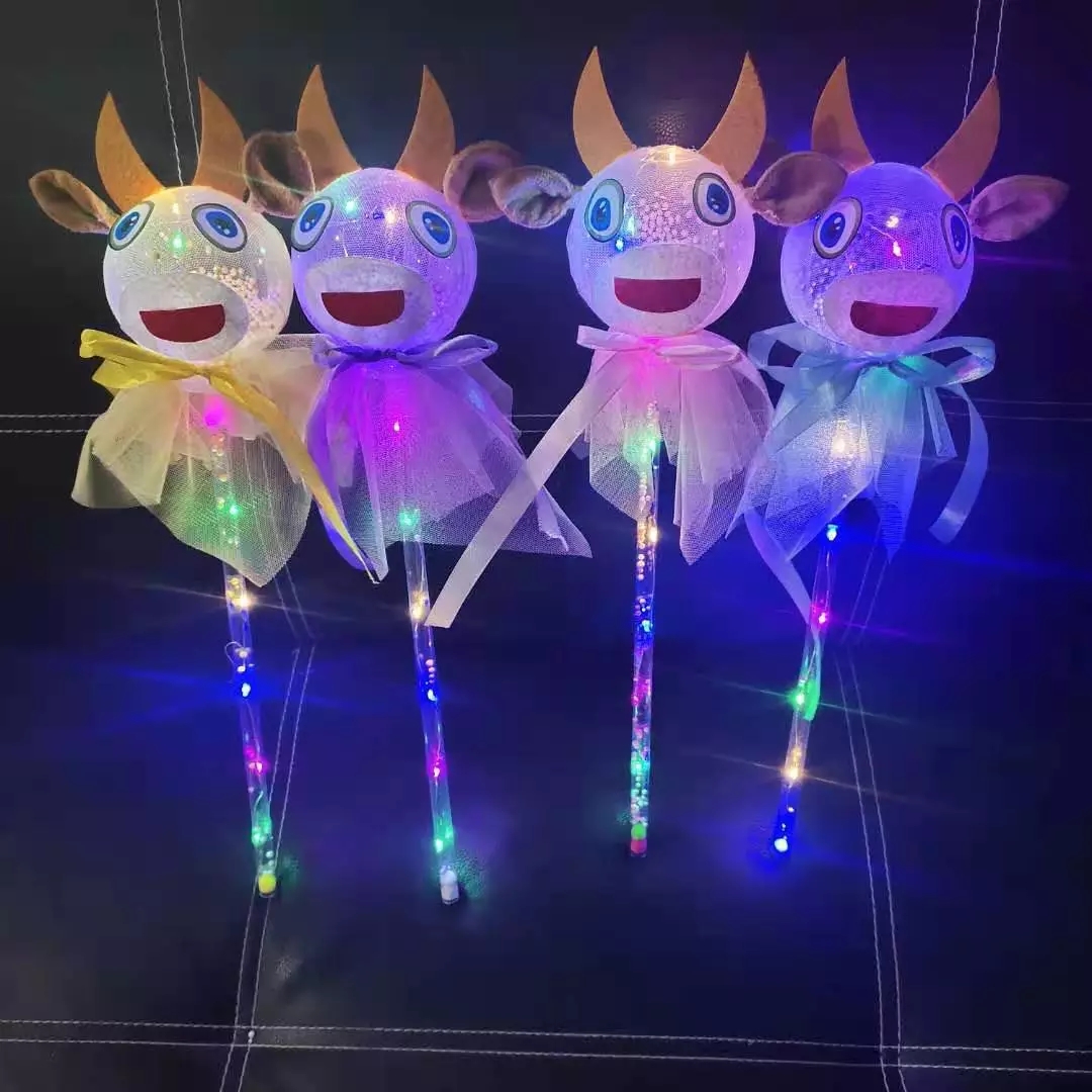 Best-selling glowing yellow duck starry sky Ball, glowing sunflower flash stick, children's cartoon toy flash stick wholesale price full figure