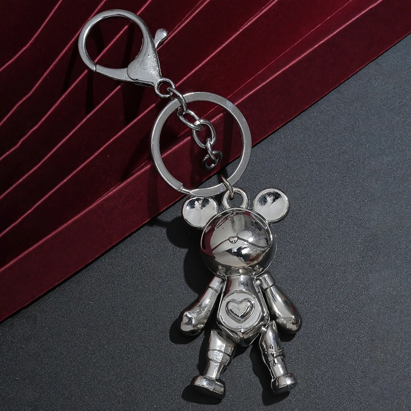 Cute and creative bear keychain, ins Star bear pendant, car key chain, men's and women's schoolbag pendant Item Picture