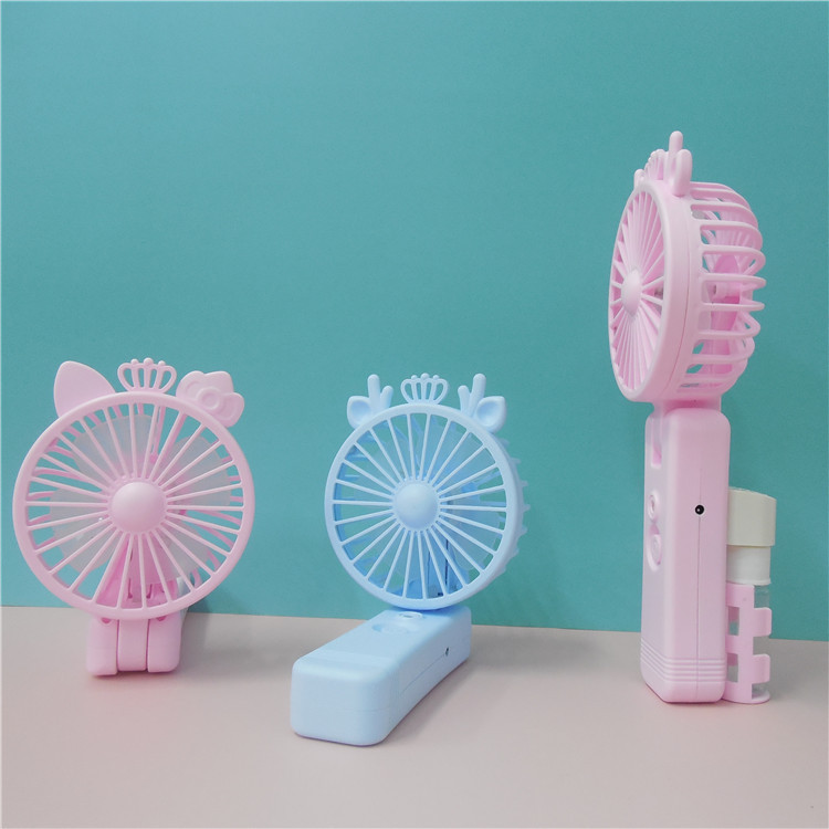 Little Deer Spray Hydrating Fan, handheld folding usb charging mini outdoor fan with light spray Specification drawing