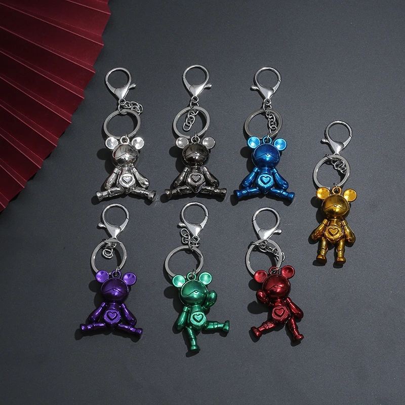 Cute and creative bear keychain, ins Star bear pendant, car key chain, men's and women's schoolbag pendant full figure