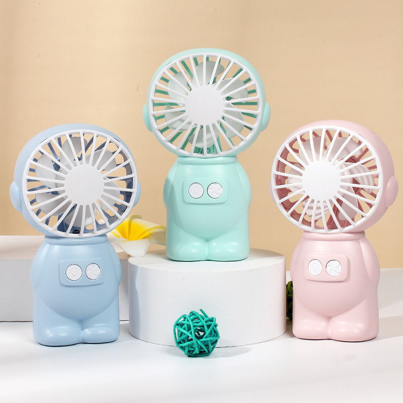 New USB handheld fan, portable outdoor handheld fan, mini creative desktop office charging night light fan full figure