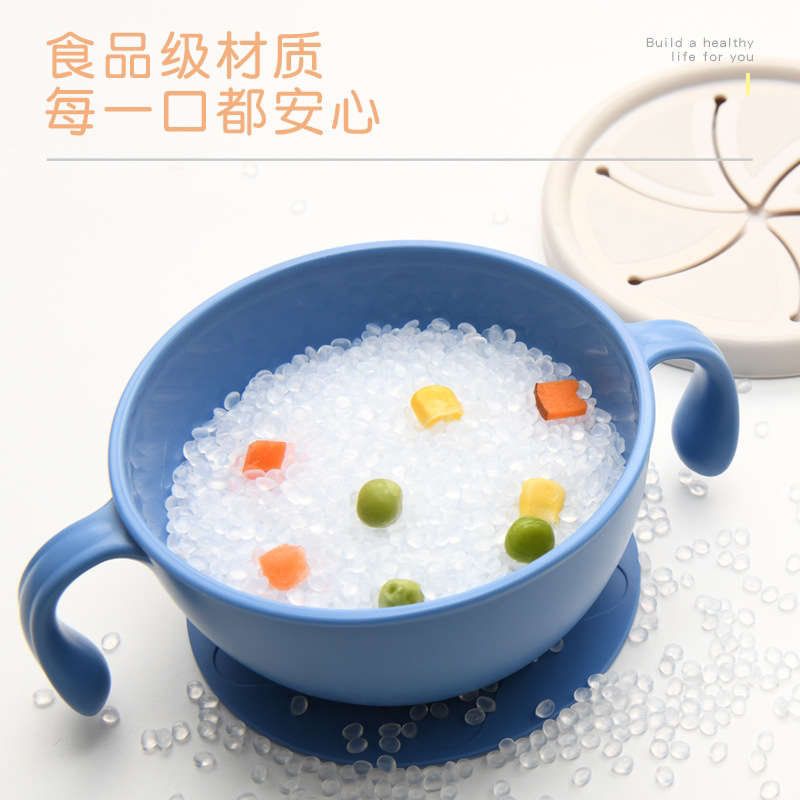 New silicone straw baby bowl for infants and children, suction cup type soup drinking straw bowl Specification image