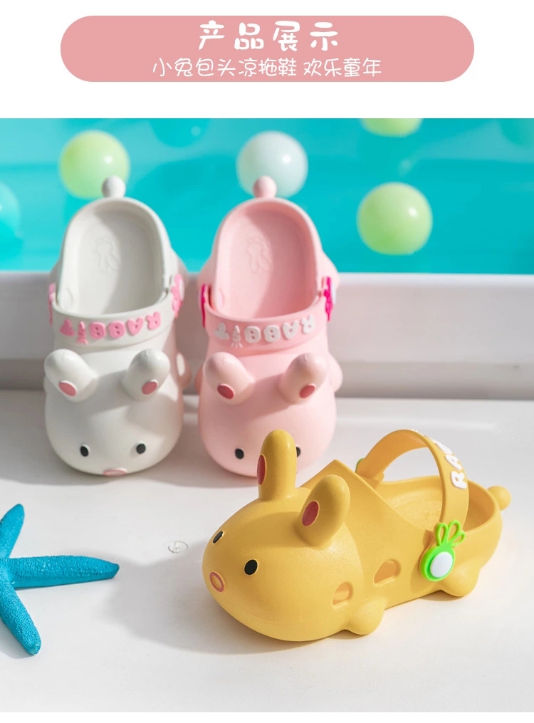 2022 New Cartoon White rabbit headwear slippers for girls, primary school students, parent-child slippers, anti-slip baby cool slippers Application Scenario