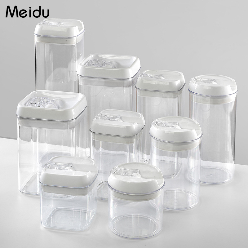 Sealed cans, easy-to-clasp cans, kitchen plastic food storage boxes, large dried fruit, biscuit and grain storage cans details Picture