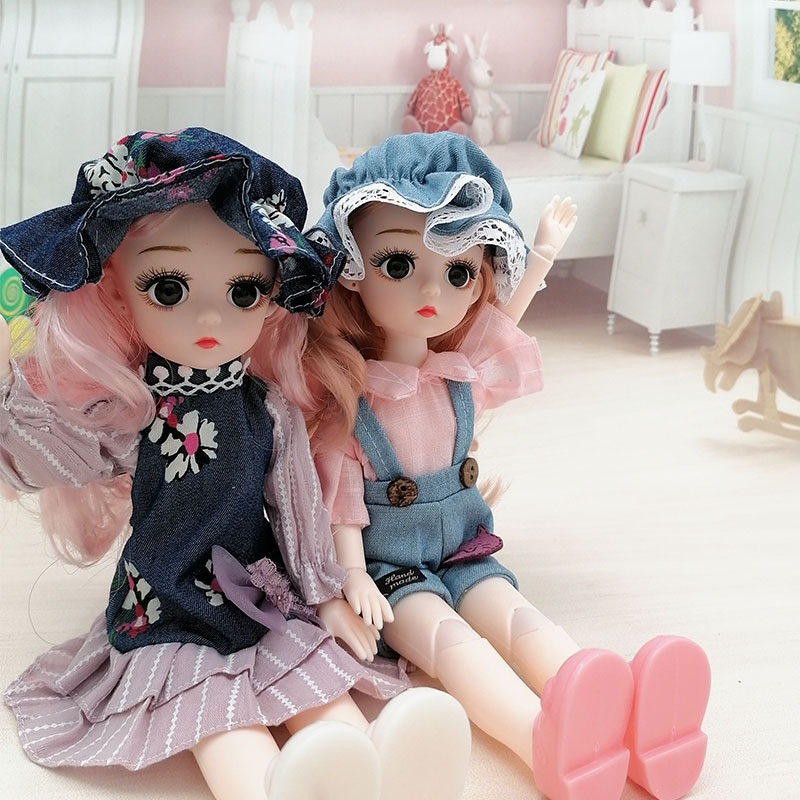 Children's role-playing costume simulation BJD exquisite doll toy 12-inch doll girl mixed dress girl gift details Picture