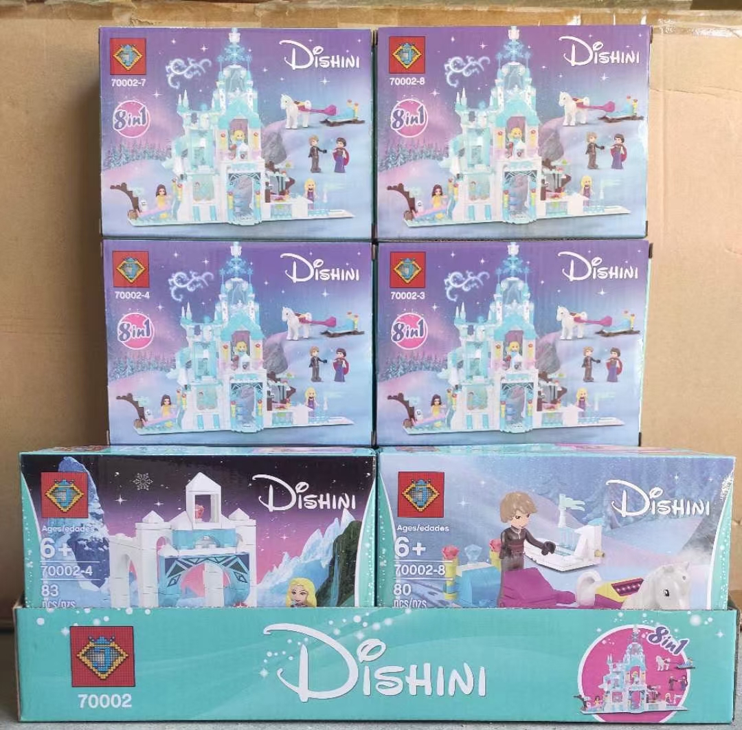 【 Special Offer 】 Brand new original Ice Learning Princess Castle block building blocks of 8 mixed sets are selling well at street stalls with foreign trade supplies details Picture