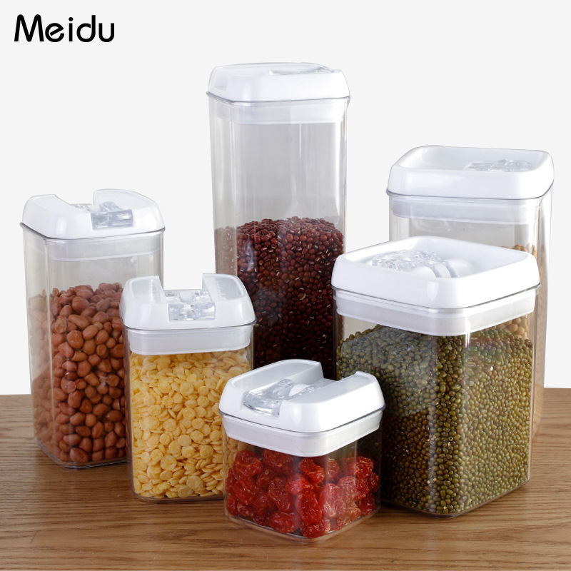 Airtight jar easy clasp jar kitchen plastic food storage box large size dry fruit biscuits goods whole grain storage jar
