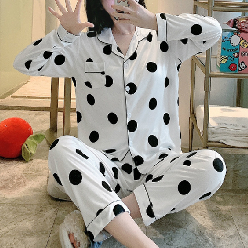 Spring new women's pajamas, cardigans, long-sleeved shirts, long pants, milk silk cartoon cute home wear, Thailand export wholesale Application Scenario