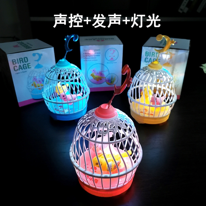New simulation voice-controlled birdcage, electric sensing light, mini birdcage, creative dual-bird street stall night market supply Application Scenario