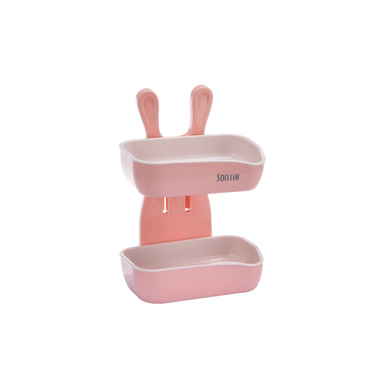 The fashionable and creative "Little White Rabbit" double-layer soap box is simple and convenient. It doesn't require drilling and leaves no marks. It can be used as a home bathroom soap box Item Picture