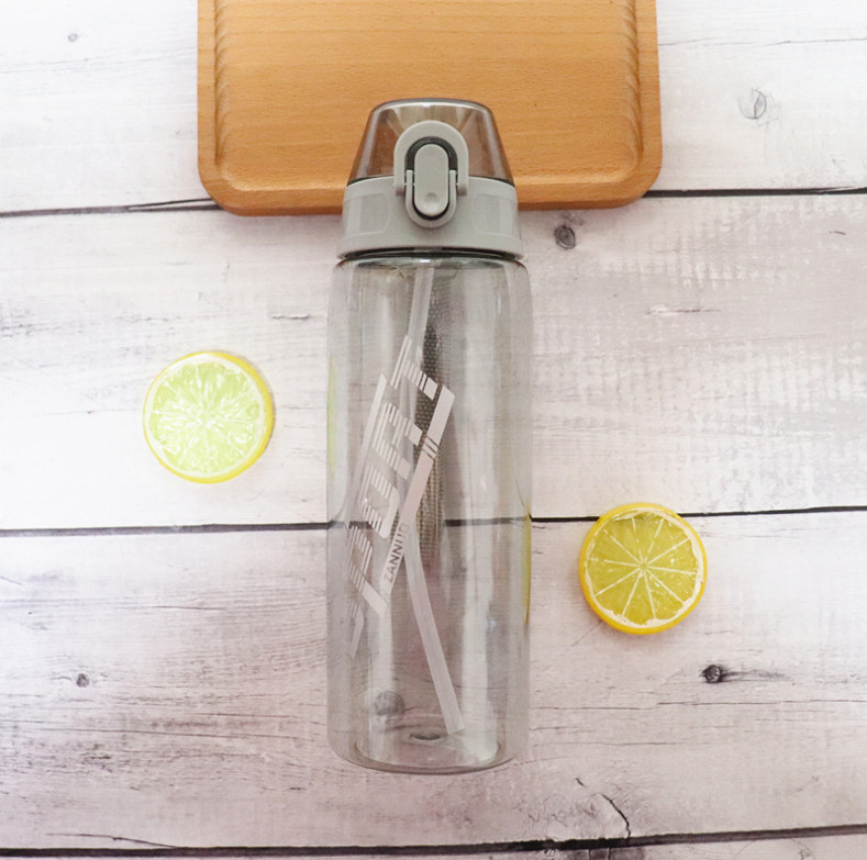 弹跳按钮水杯 创意环保随行杯 学生夏天吸管杯子定制 厂家供应详情图3