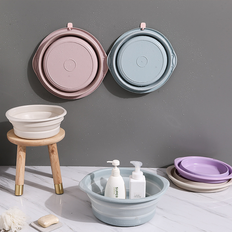 旅行便携式折叠盆家用多用途脸盆可悬挂厨房洗菜盆批发折叠洗脸盆