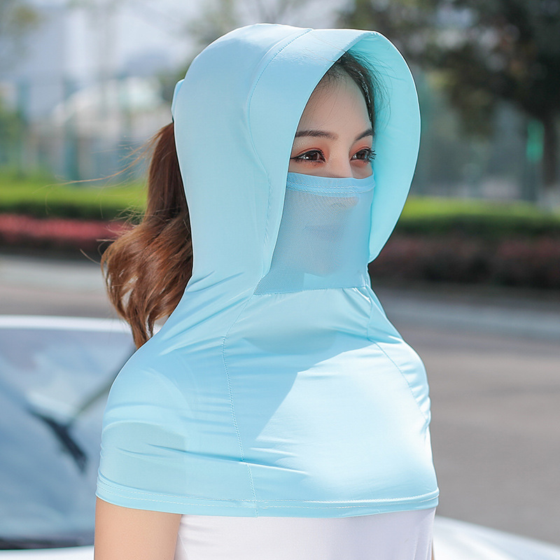 Sun-drying hat, cycling face mask hat for women, summer Korean style, trendy and versatile, anti-mask face mask, sun hat with a large brim and UV protection Item Picture