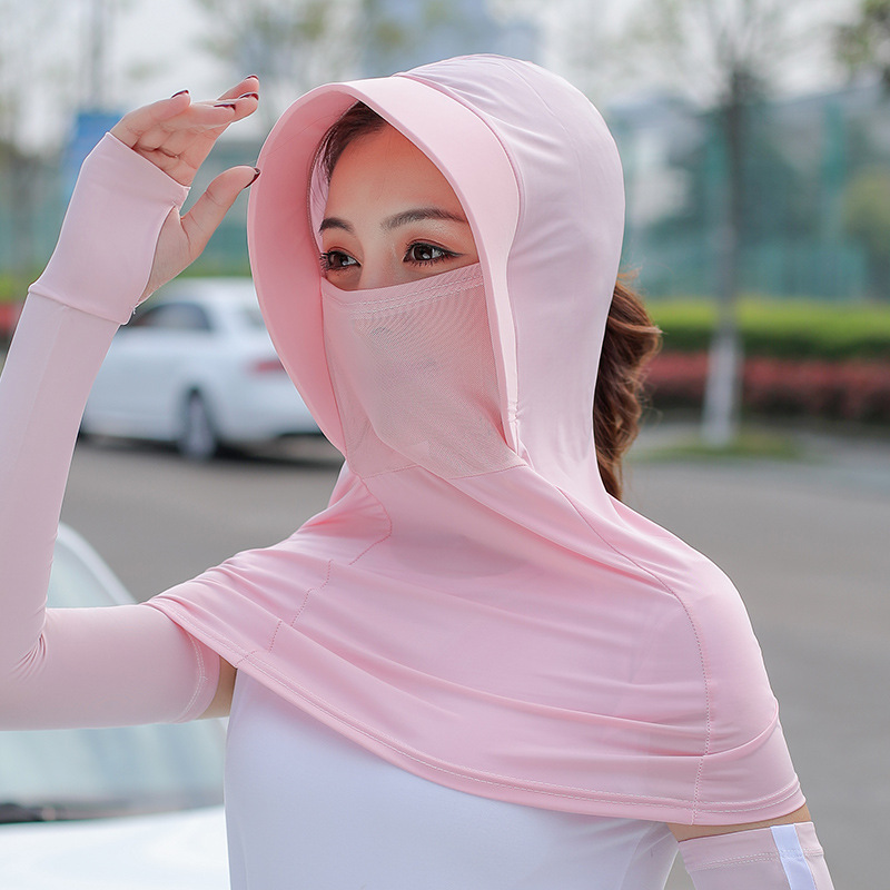 Sun-drying hat, cycling face mask hat for women, summer Korean style, trendy and versatile, anti-mask face mask, sun hat with a large brim and UV protection Specification image