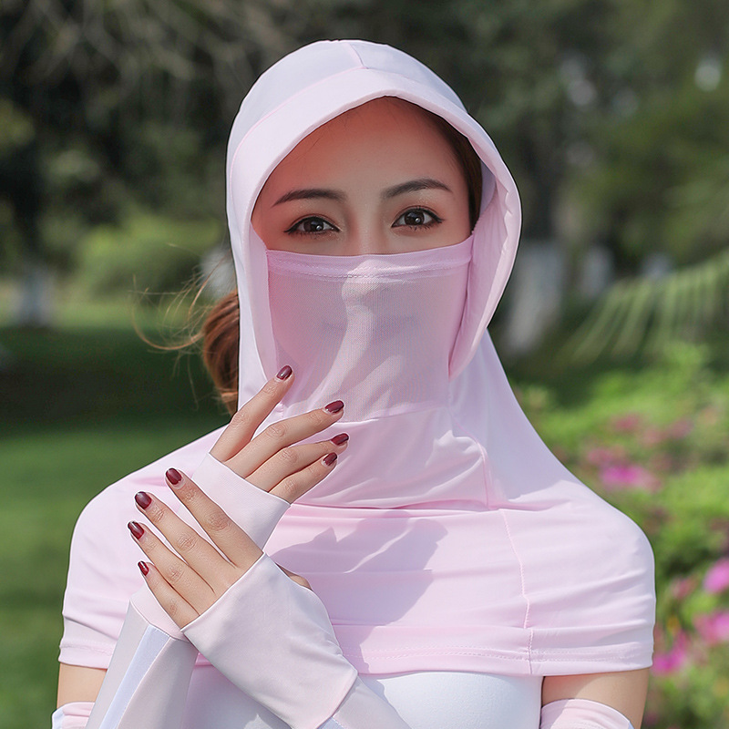 Sun-drying hat, cycling face mask hat for women, summer Korean style, trendy and versatile, anti-mask face mask, sun hat with a large brim and UV protection details Picture
