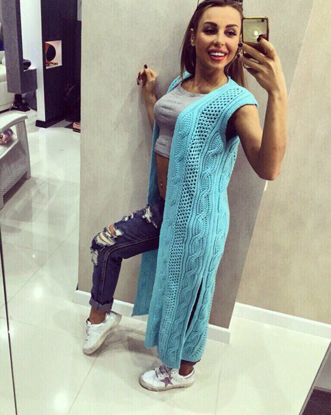 Spring 2021 wish AliExpress long knitted sweater with European and American style, gradient color sleeveless knitted sweater, women's cardigan Item Picture