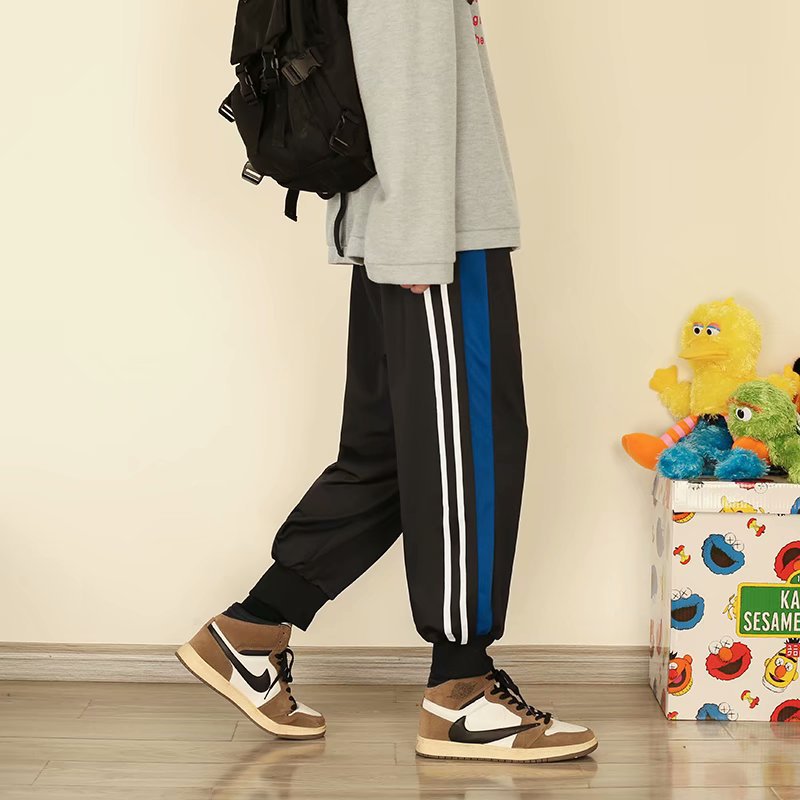 Casual pants for men, Korean style Harajuku style pants, trendy loose bf student sweatpants, trendy brand tight-fitting 9-inch sportswear pants for men details Picture
