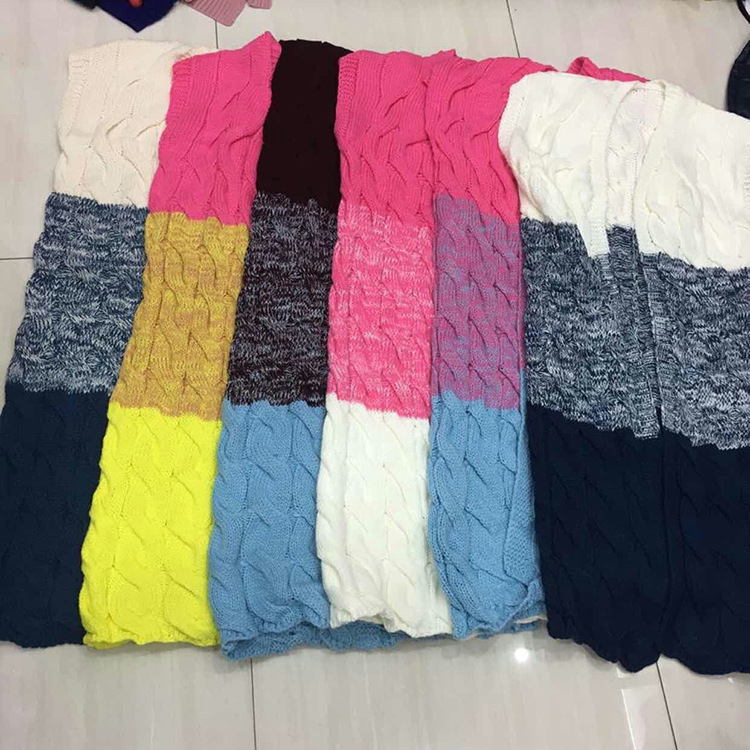 Spring 2021 wish AliExpress long knitted sweater with European and American style, gradient color sleeveless knitted sweater, women's cardigan details Picture