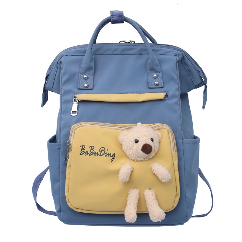 The production of a cute and playful schoolgirl backpack with a cute doll bear and a large capacity of casual student backpacks Specification image
