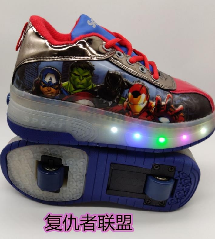 The skates have two wheels with lights details Picture