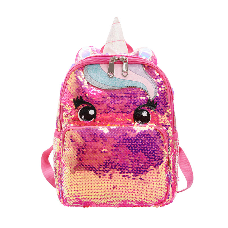 New Eye Unicorn backpack, sequined backpack for girls and children, large and small versions of mother and child bags, student schoolbag Item Picture