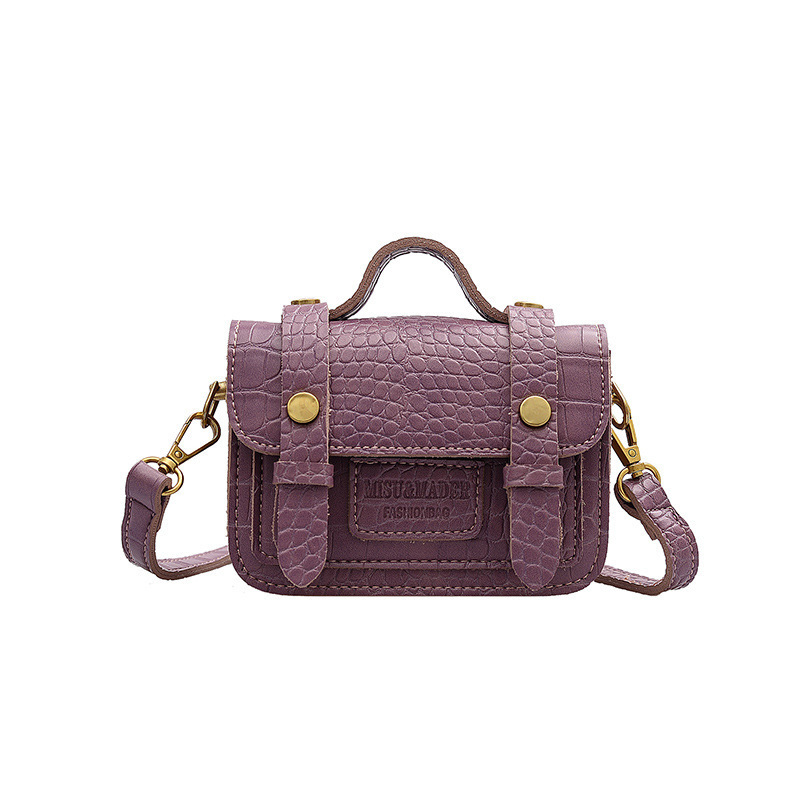 Mini 2021 Summer New style fashionable stone-patterned small square bag, double belt lock pu women's bag, single-shoulder crossbody bag Item Picture