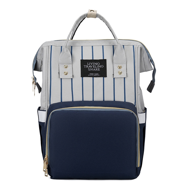 New trendy striped mom bag, multi-functional large-capacity portable mom backpack, factory direct sales